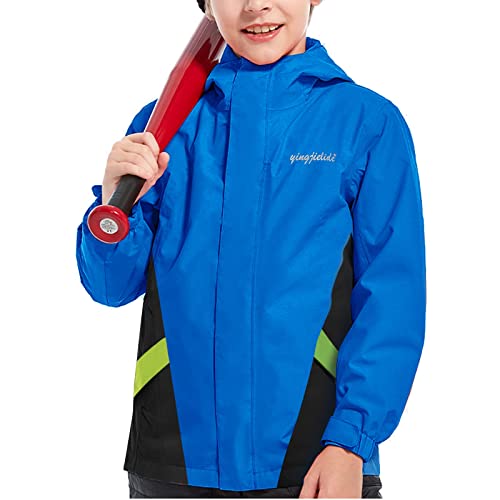 Boy's Waterproof Ski Jackets,Kids Warm Winter Snow Coat,Fleece Lined Hooded Outerwear,Snowboarding Windproof Jacket Blue 7-8 Years #TOP1