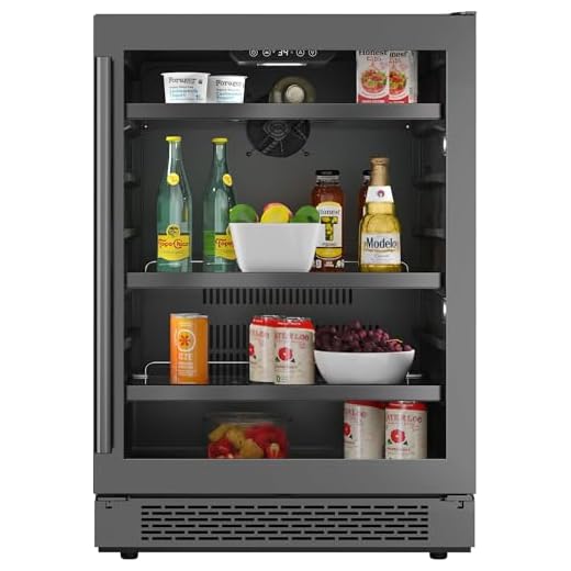 Avallon ABR241BLSS 24 Inch Wide 140 Can Energy Efficient Beverage Center with LED Lighting, Double Pane Glass, Touch Control Panel and Right Swing Door