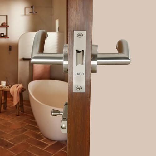 Image of LAPO Keyless Lock for Bathroom Door | 45x45mm Lock Body | Brass Latch System | Works with 30-50mm Doors | Matt Finish | Reversible Door Support | Quick Fit Setup | 3 Years Warranty | CMH-5T