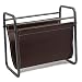 Desktop Leather Magazine Holder - Free Standing Floor, Desk and Table Top Storage and Display Stand - Books, Newspapers, Files, Folders - Decorative Design for Home or Office - by Designstyles