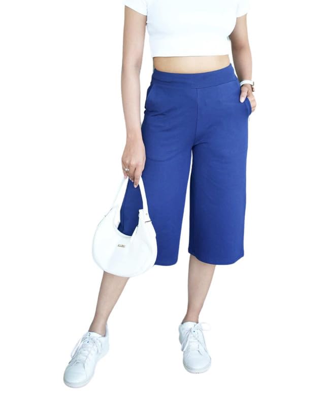 Mlada Women's Regular High Rise Calf Length Culotte Formal Office...