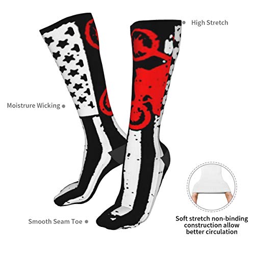 Usa Flag Dirtbike Motocross Men's And Women's Cotton Comfort Socks/Bags Outdoor Sports Competitive Hiking Hiking Socks #TOP7
