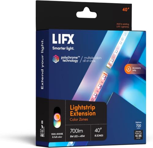 Image of LIFX Lightstrip 40 inch Extension Only (no Controller or Supply Included), Wi-Fi Smart LED Light Strip, Full Color with Polychrome Technology. (Pack of 12)