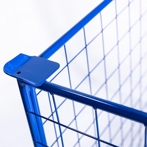 HHL Euro-Gitterbox mit klappe | Gitteraufsatzrahmen H1200 x B1200 x L800mm für aufbewahrung| Faltbarer Gitterrahmen für Euro-palette | Gitterbehälter aus Stahl | Gitterboxen für Holz, Lager | Blau