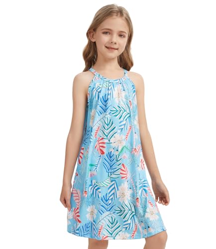ANYFITTING Girl's Halter Neck Sleeveless Summer Dress Sundress Flowy Dress for 5-12 Years 2026 — view 5