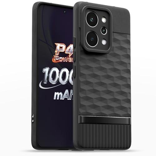 Image of Pikkme Back Cover for Realme P4 Power 5G Camera Protection 3D Hexa Cube Design Silicone Protective Bumper Case (Black)