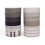 FsAlisa 和紙テープ マスキングテープ 手帳テープ DIY 工芸品 ギフト デコレーション 日記手帳飾り付け ステッカーテープ 箇条書き 剥がしやすい 10巻セット (イギリス時間)