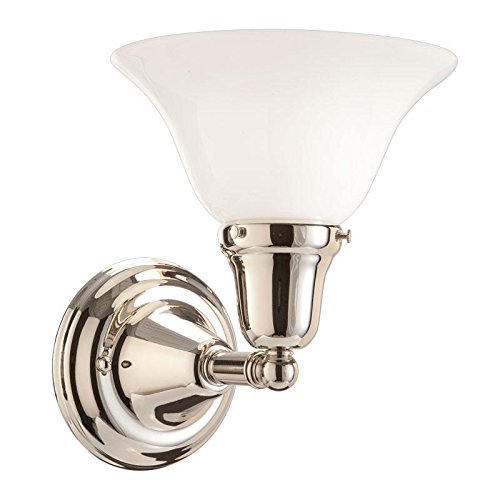 Edison Collection 1-Light Vanity Light - Polished Nickel Finish with Opal Glossy Glass Shade