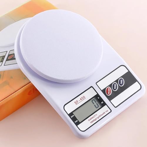 Image of SF-400 Digital Kitchen Weighing Scale | 10Kg x 1g Precision | Food Scale with LCD Display for Cooking, Baking, Meal Prep & Healthy Diet | Compact Weight Machine for Home Use (White)