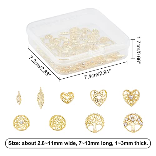 OLYCRAFT 144pcs Gold Resin Fillers Hollow Alloy Cabochons Tree of Life Leaves Resin Charms Epoxy Resin Supplies Nail Art Decoration Epoxy Resin Filling Material - Image 2