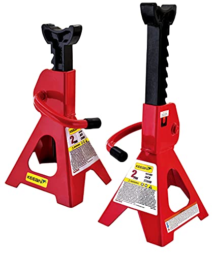 KEEAN 2 TON STEEL CAR JACK STAND WITH HEAVY DUTY SELF LOCKING RATCHET HANDLE (AUTOMOTIVE) (SET OF 2 PIECES)
