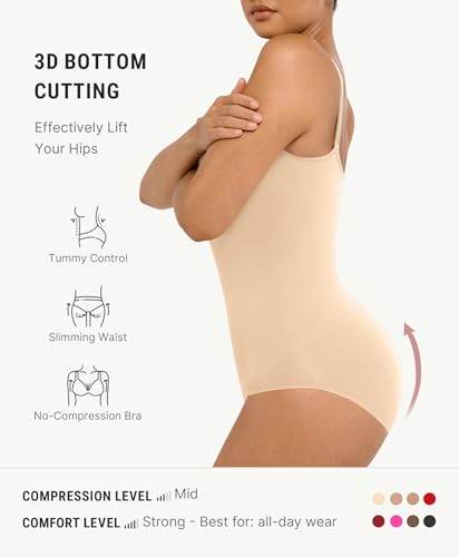 Image of FeelinGirl Shapewear Bodysuit Tummy Control Body Shaper for Women