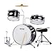VEVOR Juego de Batería para Niños, 3 piezas, Juego de Batería para Principiante con Pedal de Platillo de Trono Ajustable dos Pares de Baquetas, Tom, Caja, Bombo, Kit de Batería de Iniciación, Negro