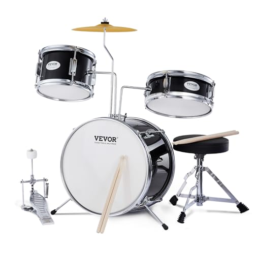 VEVOR Schlagzeugset, 3-teilig, Drum-Set mit verstellbarem...