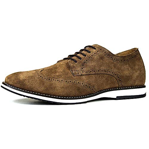 Sapato Casual Brogue Premium Couro Camurça Confort Social Mr Light cor:Bronze;Tamanho:43
