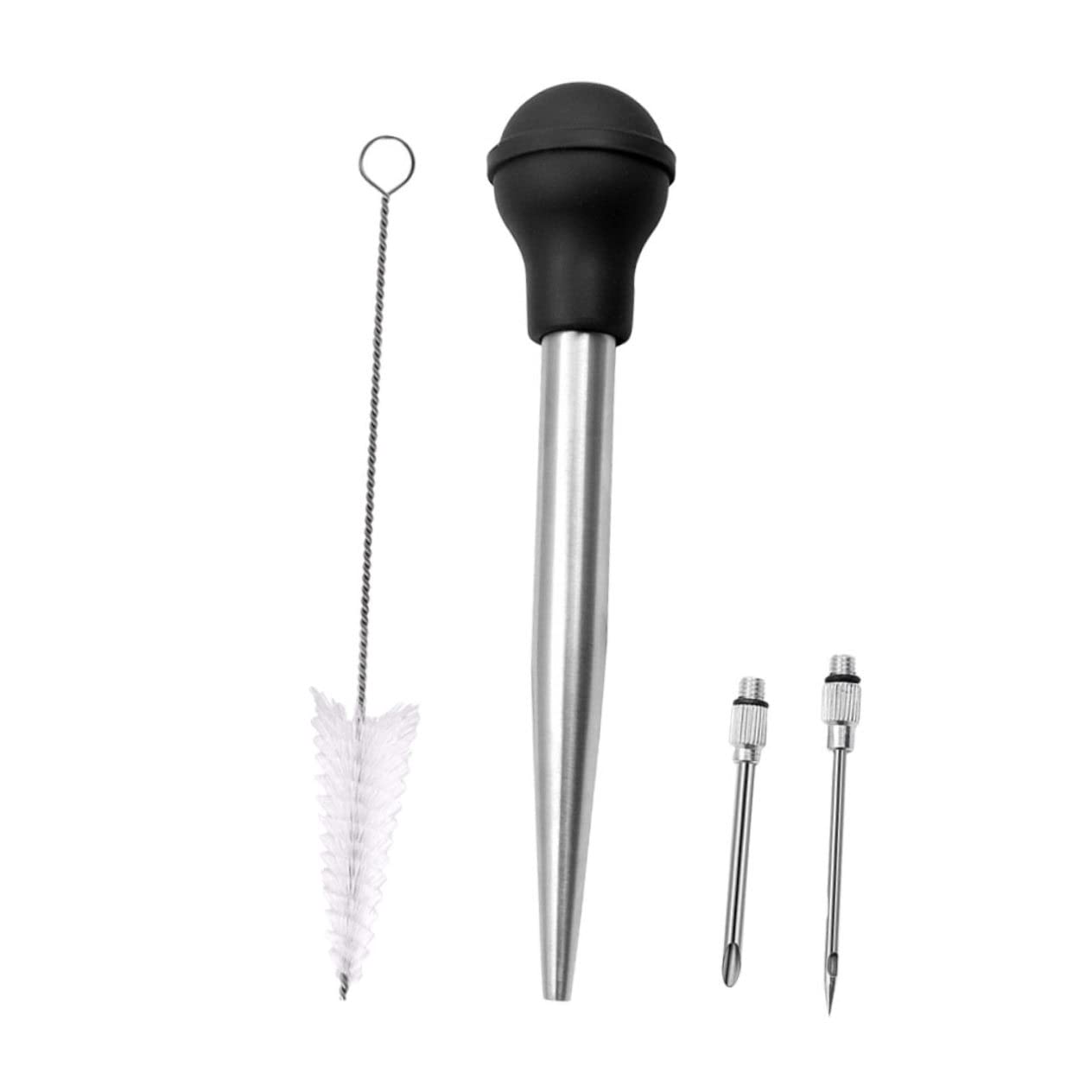 Alipis 1Set Bbq Meat Injector Barbecue with Cleaning Brush for Flavoring Roast Turkey Meat Food Grade Design