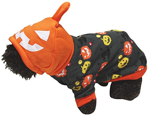 Costume Halloween pour animal citrouille XS - Vêtement orange pour petit chien et chat - 3