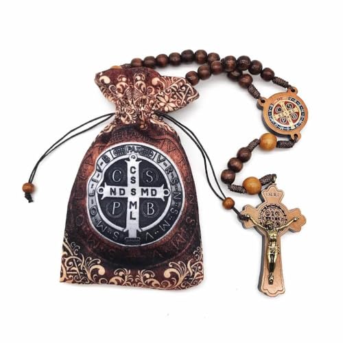 Terço De São Bento Madeira Com Saquinho De Tecido