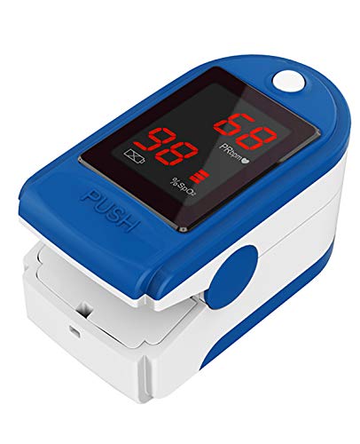 Concord Basics Fingertip Pulse Oximeter - Blood Oxygen Saturation Monitor with Carrying Case, Batteries, Silicone Cover & Lanyard - Easy to Use, Accurate SpO2 & Pulse Measurement (Blue) - Image 3