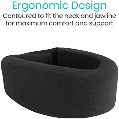 Vive Neck Brace - Foam Cervical Collar Adjustable Soft Support Can Be Used During Sleep - Wraps Aligns and Stabilizes Vertebrae - Relieves Pain and Pressure in Spine (Black, 3" Width)