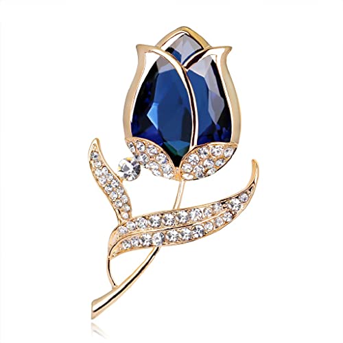 Broche rose de corsage sertie de cristaux brillants faits main