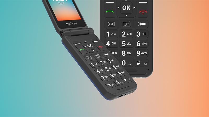 myPhone Flip LTE - Hopfällbar mobiltelefon för seniorer med SOS 4G