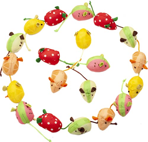 Fashion's Talk Mouse Cat Toys Assorted Catnip Cat Toys Fruit Mice Variety Pack Plush Catnip Mice 20 Count #TOP25
