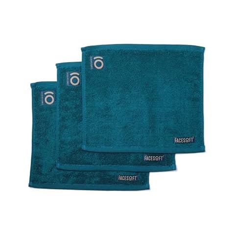 FACESOFT Mini PRO Seaweed Towels - Soft and Absorbent Cotton Exercise Towel - No Synthetic Microfibers or Plastics - Gym Towels for Sweat - 3 Pc Cover