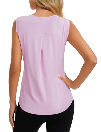 Dawnrole Damen Sport Top Ärmelloses Tennis Fitness Shirt Damen Leichte Yoga Sport Oberteile