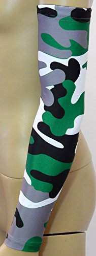 NEW! Sports Farm - Green Gray Black White Woodland Camo Arm Sleeve (Large) by Sports Farm