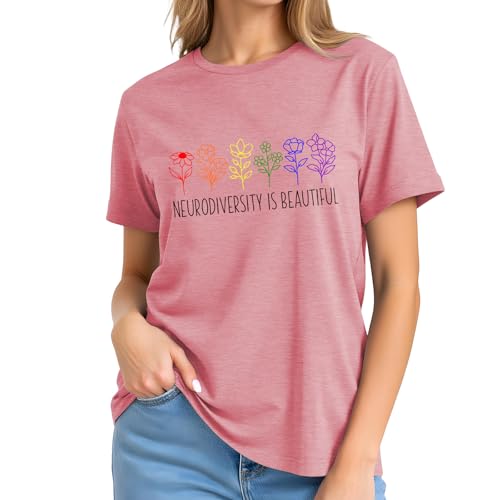 Image of Autism Teach Shirts Women Autism Awareness T Shirt Autism Support Tee Tops Autism Teacher Short Sleeve Shirt