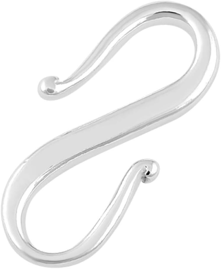 20pcs Adabele Authentic 925 Sterling Silver S Hooks Clasp 15mm (0.59 Inch) Connector for Jewelry Making SS316