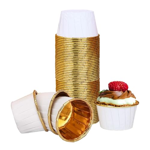 100 moldes para magdalenas de papel de aluminio, moldes de papel para magdalenas, moldes de papel para magdalenas, fundas desechables para cumpleaños, bodas, fiestas de Navidad, fiestas