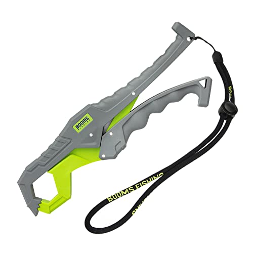 Booms Fishing G05 Fish Lip Gripper Saltwater, 9.4" Plastic Catfish Grippers Pliers, Fish Grabber Tool with Lanyard