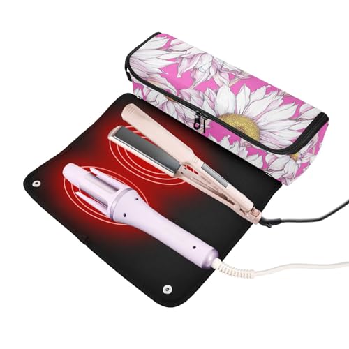 Bolsa de viaje para plancha de pelo color rosa girasol miniatura 2