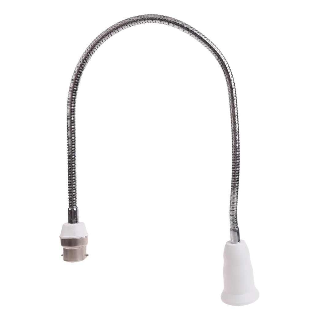 Elnwnnkc B22 to E27 Extended Lamp Holder Adapter 360 Degree Rotatable Light Bulb Socket Converter for Various LED