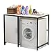 QINDAY Etagère de Machine à Laver en métal avec Armoire de Rangement latérale,Étagère de Toilettes,pour Salle de Bain Gain de Place,pour Cuisine,buanderie,Salon