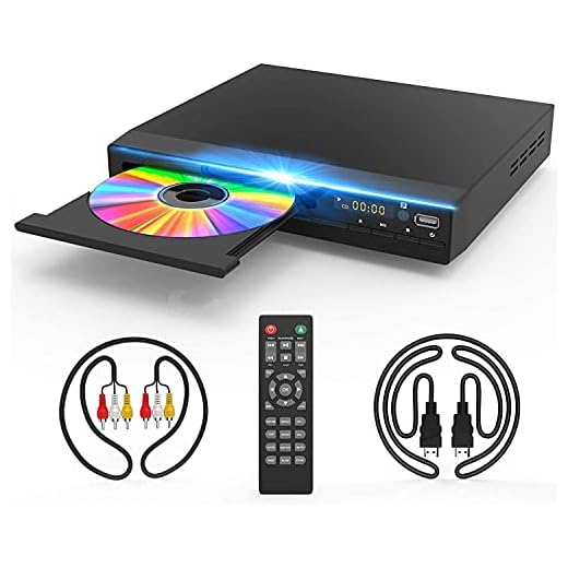 DVD Player for TV, DVD CD Player with HD 1080p Upscaling, HDMI & AV Output (HDMI & AV Cable Included), All-Region Free, Coaxial Port, USB Input, Remote Control Included