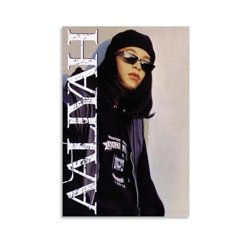 Kaedh Aaliyah - Póster de música cantante en lienzo, decoración de pared, póster e impresiones modernas para dormitorio familiar, 30 x 45 cm, estilo sin marco