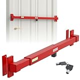 Heavy Duty Door Security Bar, Adjustable for Exterior Door Widen from 32” to 40”, Universal Anti-Theft Security Lock Bar, Secure Lock for Office Trailers & Warehouse Doors(Red)