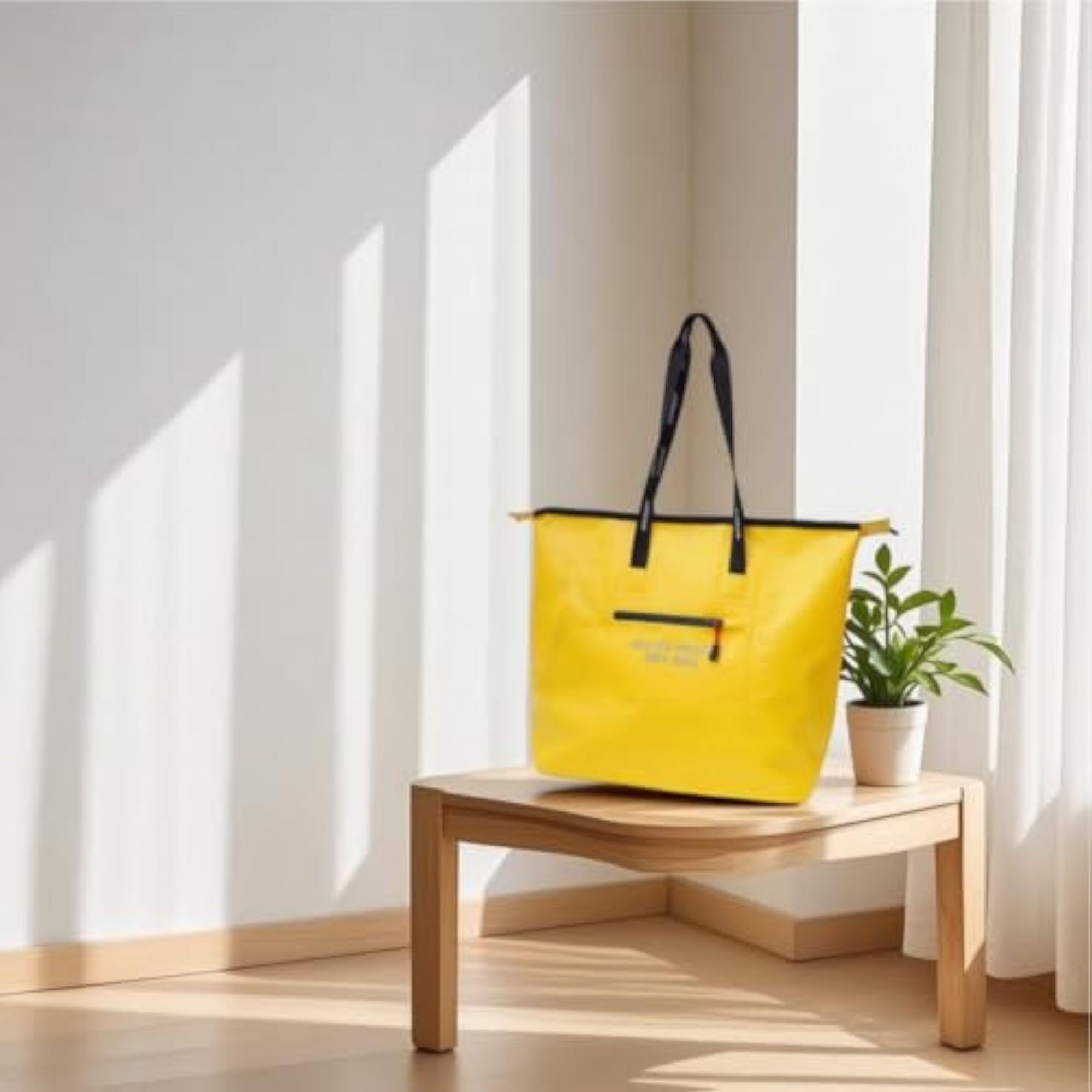 Waterproof Tote Bag with Zipper Pocket, Quick-Drying