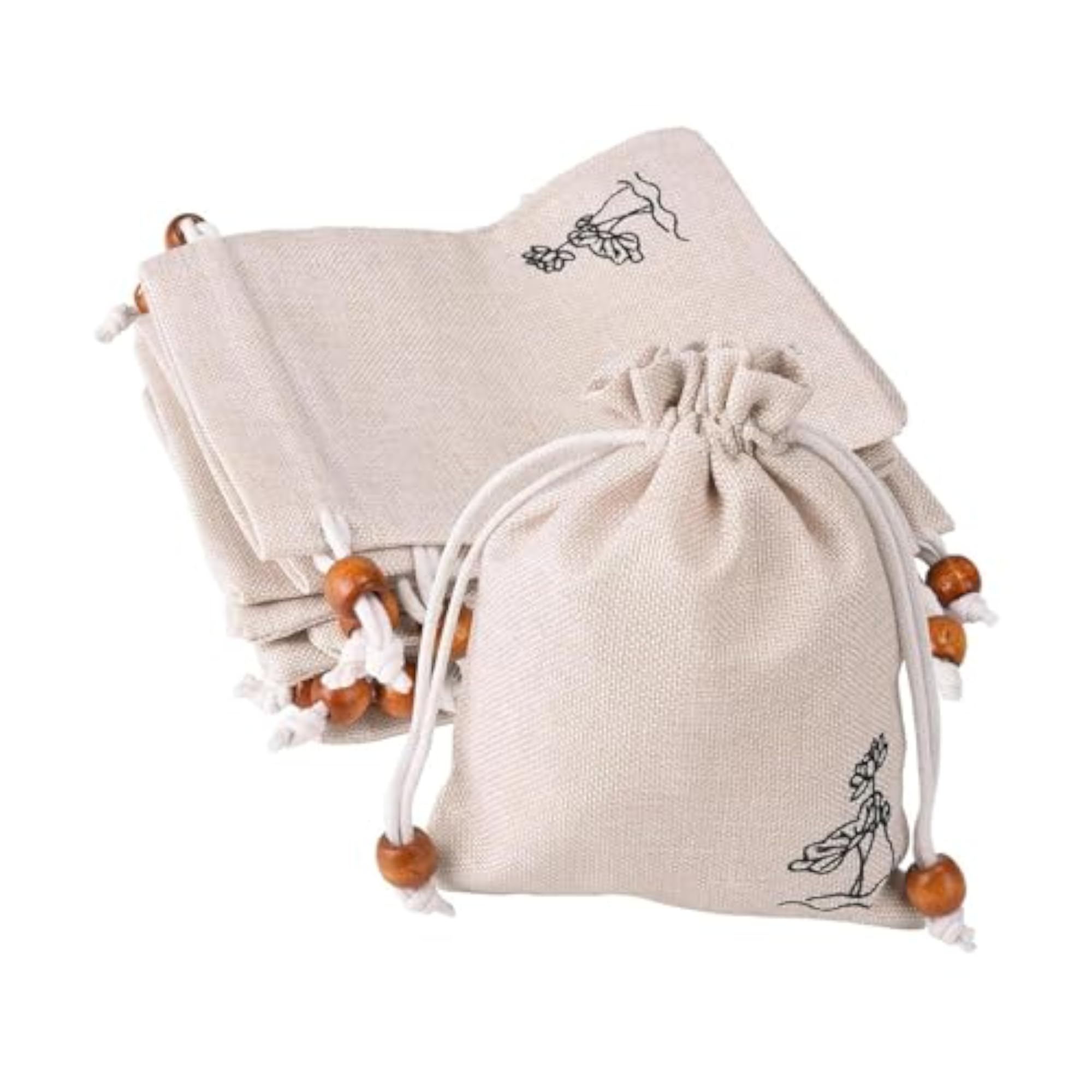 Cotton Drawstring Bags for Party Supplies, 15 Pieces