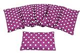 Körnerkissen STERNE, PUNKTE, UNI u.s.w. Kirschkernkissen 2 er Set 5 Kammer + kleines 51 x 21 cm Wärmekissen XXL Kältekissen Mikrowelle + Backofen (Lila, Punkte)