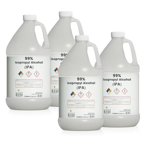 Isopropyl Alcohol 99% (IPA) Medical Grade Rubbing Alcohol by Natural Cosmetic Labs - Made in USA - Gallon - Pack of 4 Cover