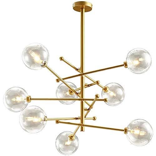 Plafond créatifs et éclairage de salle à manger tricolore à 8 lampes