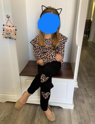 Image of Girls Fall Winter Outfits Cartoon Animal Long Sleeve Crewneck Sweatshirt Top+Sweatpant 2 Piece Clothing Set 3-9T
