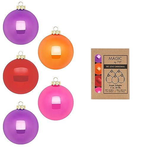 Weihnachtskugeln Glas 3cm x 24 Stück in Kartonbox Christbaumkugeln...