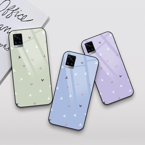 Image of COLORflow Back Cover Compatible with Vivo V20 | Family of Hearts Color Customized | Shockproof TPU Bumper with Camera Protection Back Cover Compatible with Vivo V20