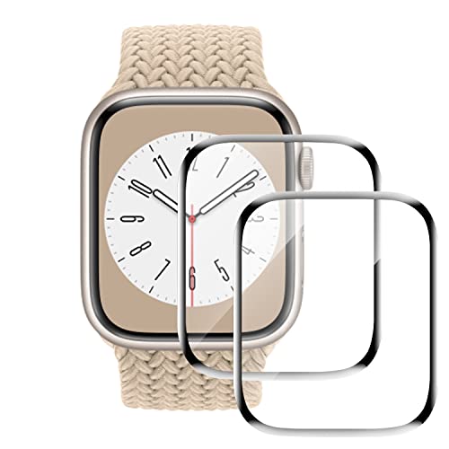 Natbok [2 Pièces] Protection Écran pour Apple Watch Series 8/7 41mm,[3D Couverture Complète] Anti-Rayures Sans Bulles Ultra Claire PMMA Film Protection D'écran pour Apple Watch Series 8 41mm Cover