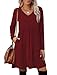 Sweater Dress for Women School Outfits for Teachers Wedding Guest Dress Early Fall Fashion V Neck Baby Doll Homcoming Dresses Women Christams Red S
